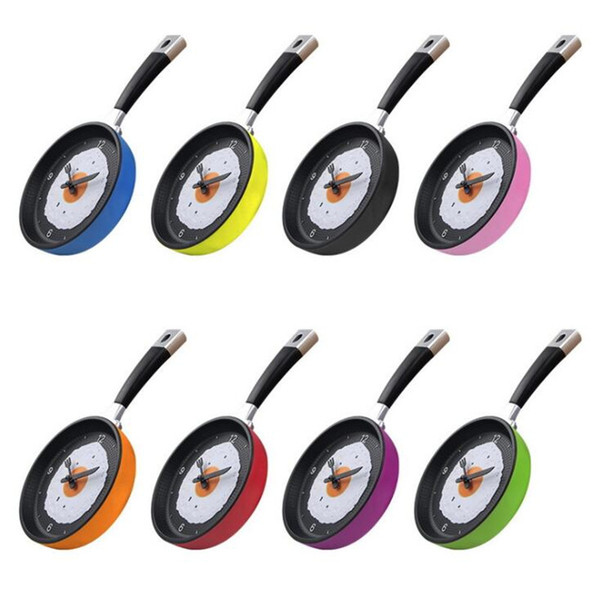 Wall Clock Pan Clock Fry Pan wall clocks Kitchen Fried Egg Design Wall Clock Home Decor