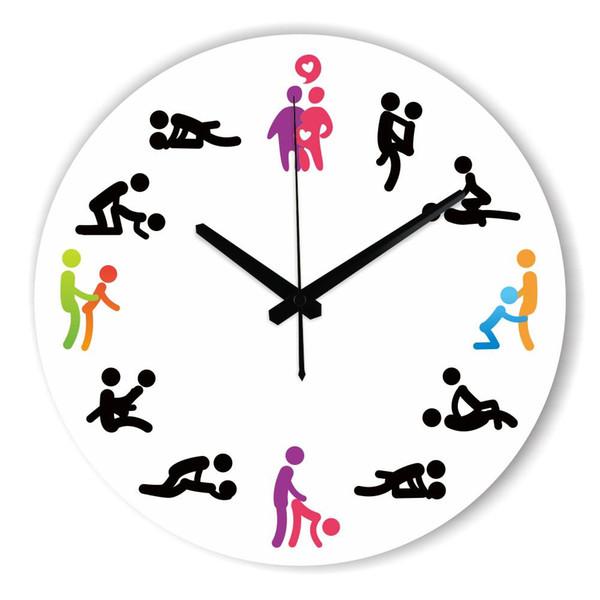 Modern Design Sex Position Mute Wall Clock For Bedroom Wall Decoration Silent Make Love Clock Watch Wedding Gift duvar saati