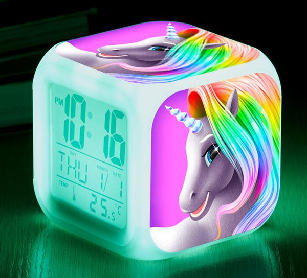 Unicorn Alarm Clock Cute Girls Unicorn Mini Retro Cute Cartoon Alarm Clock Table Desk Clock for Children Girls