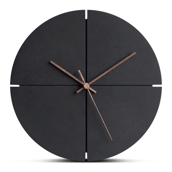 12 Inch Large Wooden Hanging Wall Clock Silent MDF Wood European Style Wall Clocks Room Office Simple Concise Design Home Decor