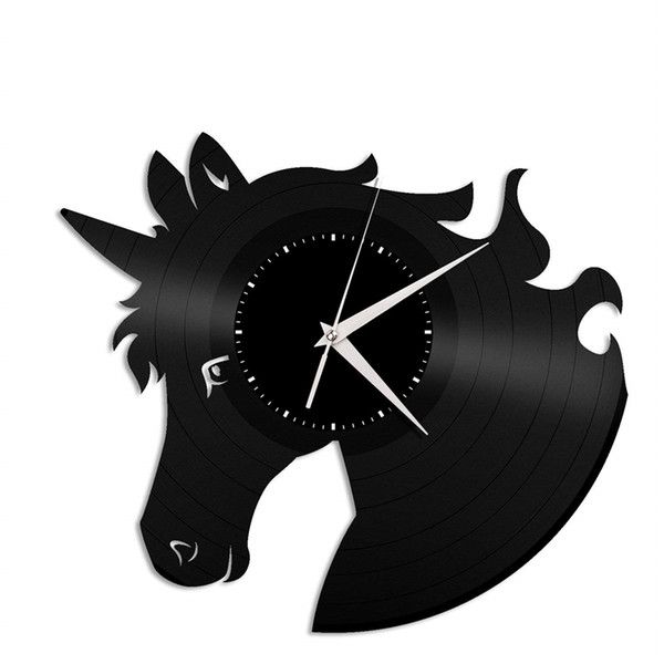 Unicorn Vinyl wall clock modern home decor crafts creative handmade gift office wall art Simple decoration living room quartz clock