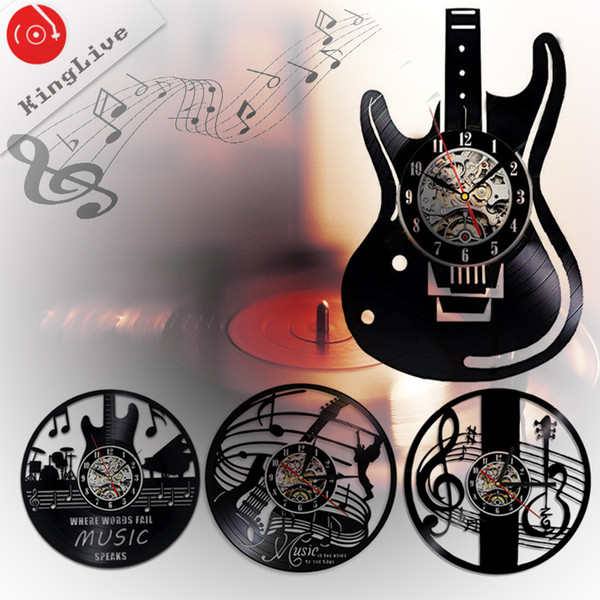 KingLive rock music vinyl wall clock is your bedroom living room kitchen gorgeous decoration of the office