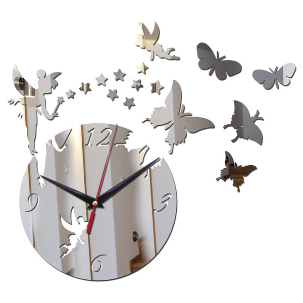 Wholesale-new arrival 2016 direct selling mirror sun Acrylic wall clocks 3d home decor diy crystal Quartz clock art watch free shipping