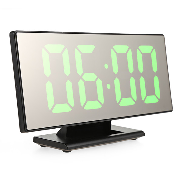 XIAOMI Digital Mirror Surface Alarm Clock With Large LED Display USB Port For Bedroom Memory And Temperature Function Clock