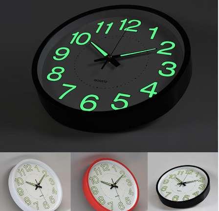 Night Lights Luminous 1 Pcs 12 Inch Home Decor Fashion Creative Bedroom Living Room Wall Clock Quartz Clocks