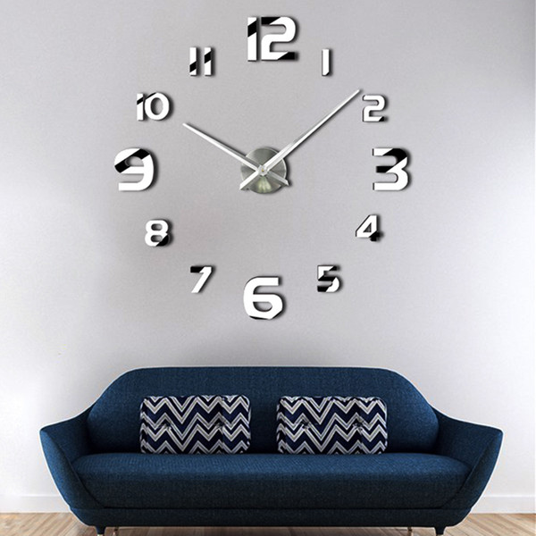 Large Clock Hands 3D Wall Clock Living Room Decor Mirror Wall Stickers DIY Quartz Horloge Watch