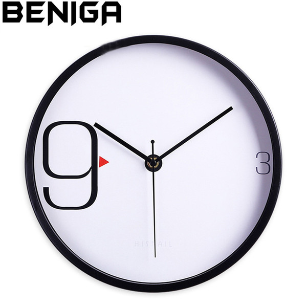 12 Inch Modern Minimalist Wall Clock Creative Fashion Living Room Clock Metal IIron Frame Paint Craft for Home Decoration