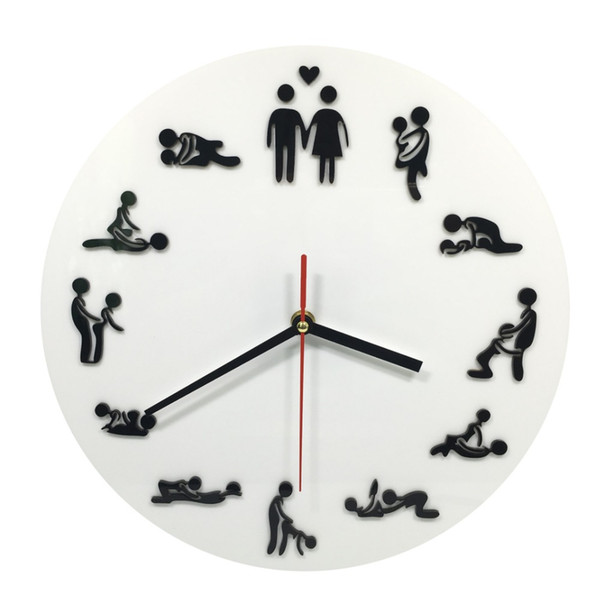 Wholesale-Free Shipping 1Piece Kama Sutra Sex Position Clock / 24Hours Sex Clock / Novelty Wall Clock