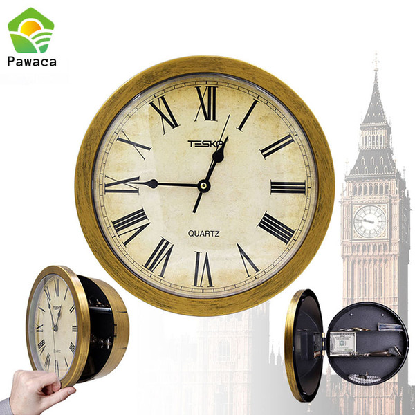 Creative Hidden Secret Safe Box Wall Clock Safe Box Wall-Mounted Hanging Key Cash Money Jewelry Storage Security Home Decor