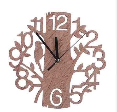 Creative Tree Shaped Wooden Wall Clock House Living Room Decoration