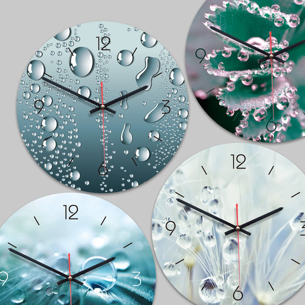 New 2019 retro acrylic creative wall clock European art water drop decorative home silent decorative clock