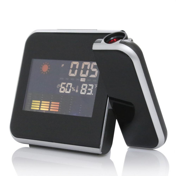 Digital Alarm Clock Color Screen Projection Multi-function Alarm Clock Weather Time Desktop Clock Watch High Quality LCD Display