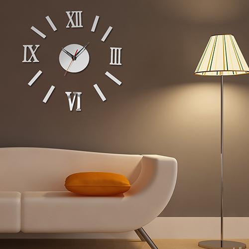 Wholesale-3D Luxury DIY Clock Decoration Mirror Stickers Wall Art Fashion Home Decoration