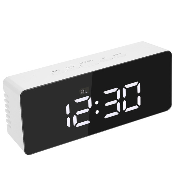 Alarm Clock With Snooze Function Indoor Electronic Digital Display Desktop Table Clocks Thermometer Adjustable LED Luminance