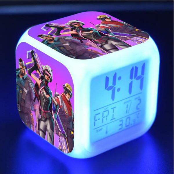 30 Designs Fortnite Battle Royale Multifunction Digital Desk Alarm Clock with LED Touch Light Desk Watch Fortnite Game Clock