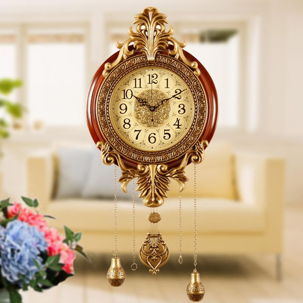 Retro Style Vintage wood Wall ClockS with Pendulum antique style 206metal plate