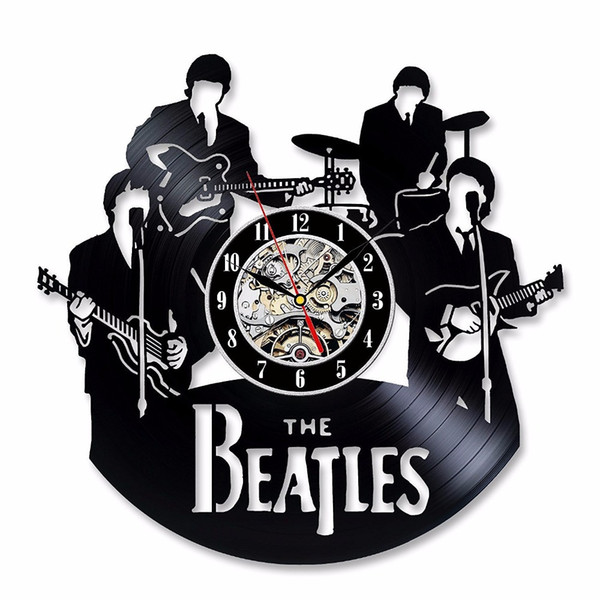 New Arrival Vinyl Record Wall Clock The Beatles Music Nursery Art CD Clock Watch Creative Decorative for the Home