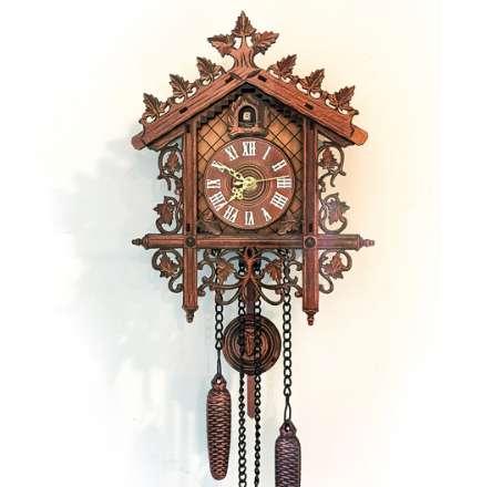 1pc Retro Vintage Wall Clock Hanging Handcraft Wooden Cuckoo Clock House Style Wall Clocks for Living Room Home Decoration