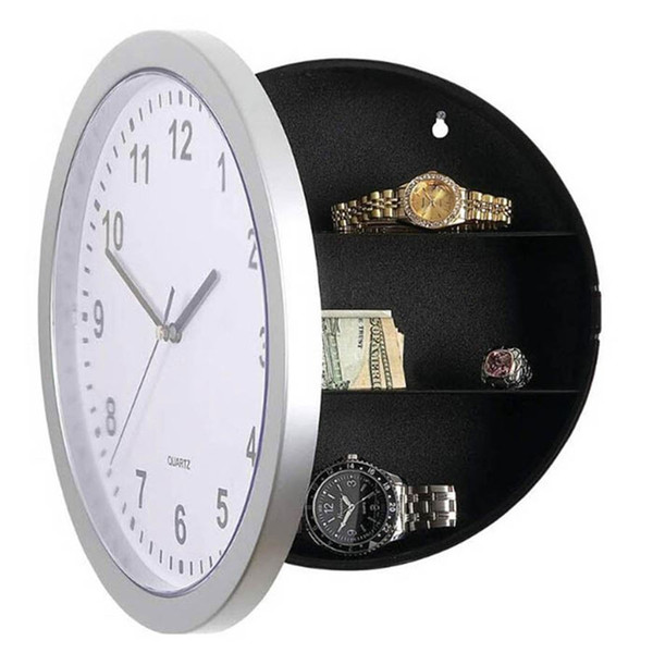 2 in 1 Multi Purpose Analog Round Wall Clock Storage Box Contemporary Fashion Personalized Eye-catching Home Craft Decorations