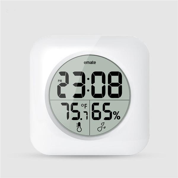 Clock Modern Digital Electronic Watch Hygrometer Thermometer Meter Bedroom And Kitchen Waterproof Wall Timepiece LCD Square Clock