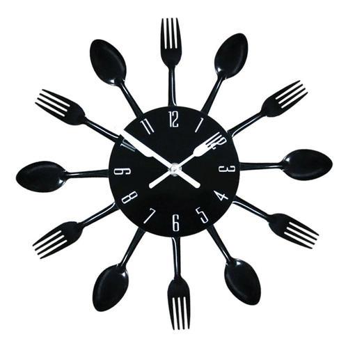 Hot 3D Wall Clock Stainless Steel Knife Fork Modern Design Large Kitchen Wall Watch Clocks Quartz For Home Office Decor 4 Color