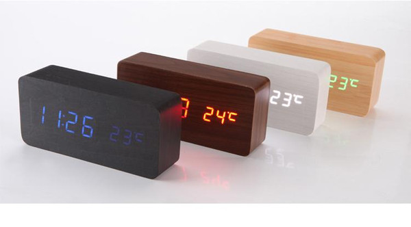 Upgrade LED Alarm Clocks Despertador Temperature Sounds Control LED Display Desktop Digital Table Clocks free shipping by DHL