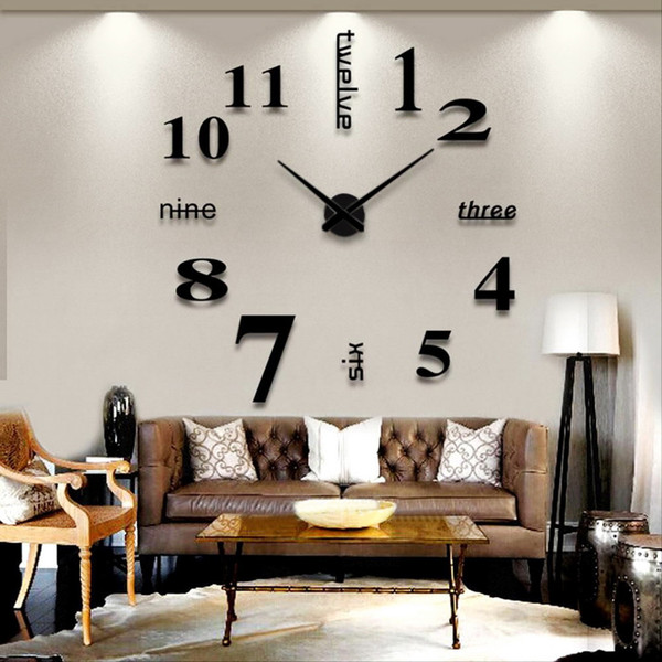 Big Mirror Wall Clock New Arrival Household Decoration Modern Design 3D DIY Large Decorative Wall Clocks Watch Unique Gift