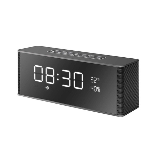 Multifunctional Digital Alarm Clock Radio with Wireless Bluetooth Stereo Speakers (Dark Grey)