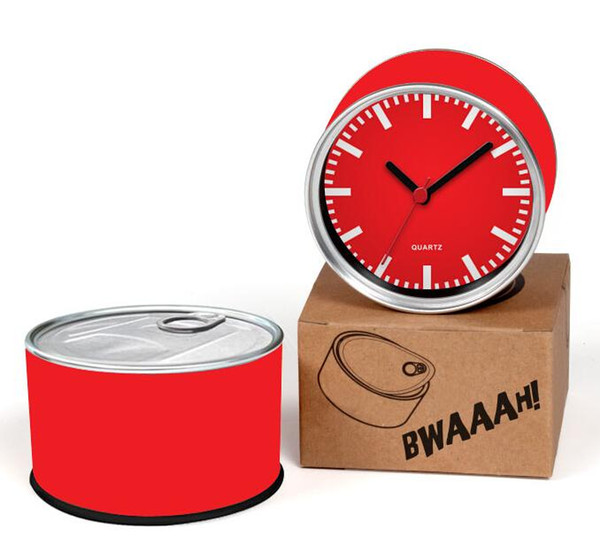 Cheap Price Red Reloj 2pcs/lot Simple Red Index Watches Kitchen Fridge Magnets Aluminum Can Wall Clocks,Metal Tin Clocks