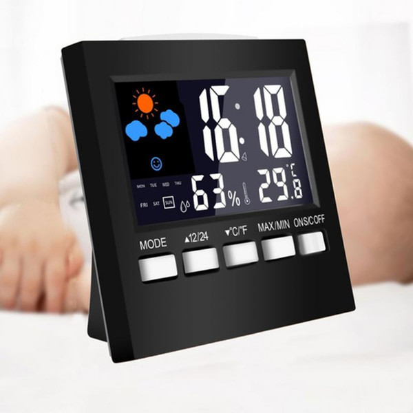 Voice Control Clocks ThermoLCD Screen meter Monitor Indoor Humidity Monitor Electronic Digital Display Temperature Alarm Clock Calendar HK15