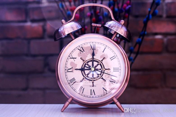 Cheap vintage retro super loud mechanical bell alarm clock mute nightlights small lovely students watch free shipping