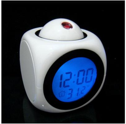 A new multifunctional projection chimes LED colorful projection alarm clock Voice projection clock chimes