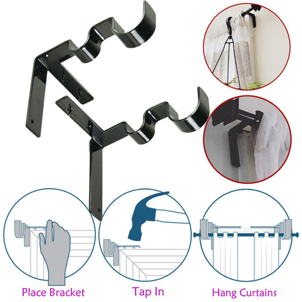 Curtain Rod Bracket Kwik Hang Curtain Rod Holders Tap Right Into Window Frame Curtain Rod Bracket High Quality