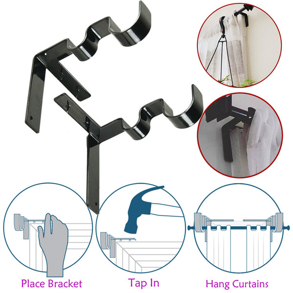 Curtain Rod Bracket Kwik Hang Curtain Rod Holders Tap Right Into Window Frame Curtain Rod Bracket OOA6531