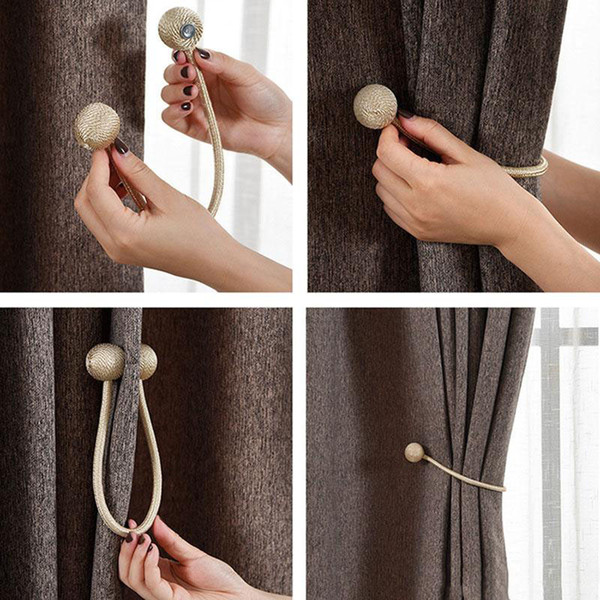 Fashion Magnetic Curtain Tiebacks Drape Rope Holdbacks For buckle Sheer Panels Bedroom Rope Strap Home Decor