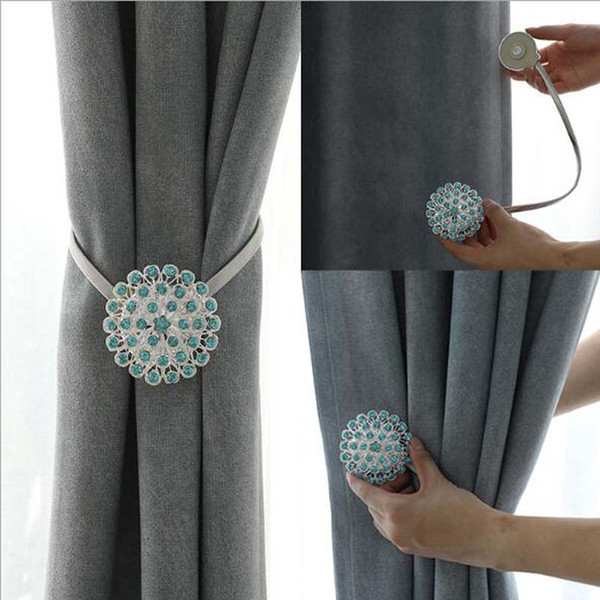 European Style Diamond Flower Shaped Magnet Curtain Tieback Magnetic Curtains Buckle Window Screening Ball Clip Holder Accessories