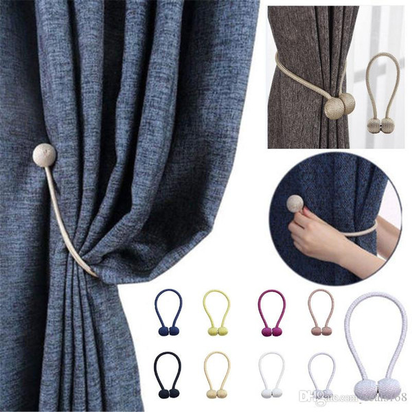 Magnetic Curtain Tiebacks Drape Rope Holdbacks For Magnet buckle Sheer Panels Bedroom Rope Strap Home Decor HH9-2085