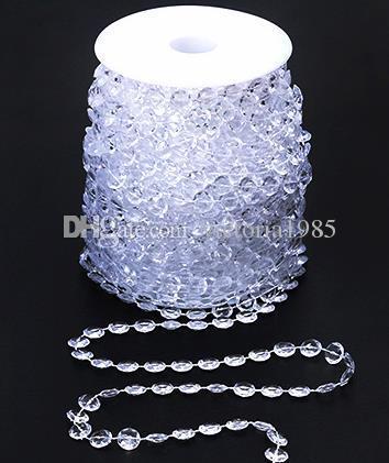 30M Wedding Decoration Octagonal Acrylic Crystal Beads Door Curtain Iridescent Garland Strand Shimmer Curtains DIY Party