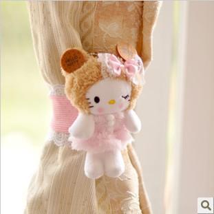 Kawaii Plush Biscuit Hello Kitty Curtain Buckle Curtain Ring Tieback Clamp Clip Hook Retail KCS