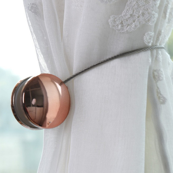 Magnet Two Round Free Installation Curtain Buckles Living Room Tie-back Magnetic Buckle Holder Window Accessories