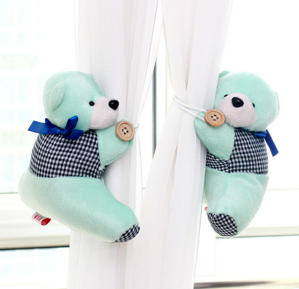 Free shipping wholesale window curtain hook tieback cute bear Curtain buckle hangers belt 5 colors 18x15cm GetUBack CYB56