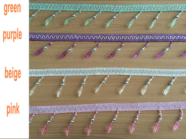 Curtain Lace Accessories Tassel Fringe Trim DIY Love Beads crystal bead Braide Drapery Sewing Textile Decoration