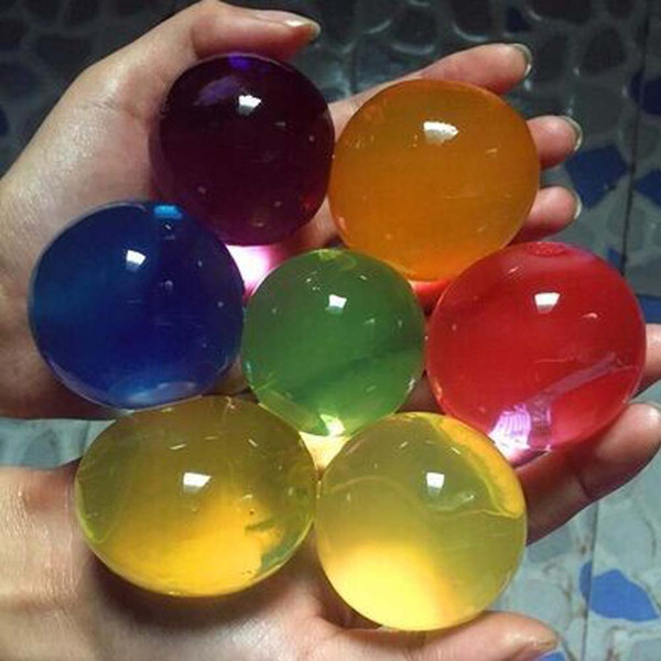 10-12pcs/bag Random Color 6-8mm Pearl Shaped Crystal Soil Water Beads Mud Grow Magic Jelly balls Home Decor Without Glass Bottle