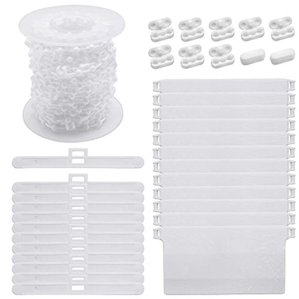 SelfTek Vertical Blind Accessories 12Pcs 89mm Vertical Blind Top Hangers,12Pcs Bottom Weights Slats,10M Bottom Chain and 10Pcs Chain Connect