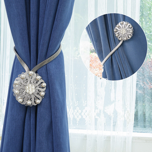 2pcs Flower Shape Magnetic Curtain buckle Magnet Curtains Tieback Window Screening Ball Clip Holder home Curtain Accessories