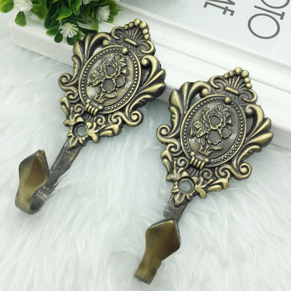 2pcs European Vintage Metal curtain holder Window Drapery Hook Single wall hooks for coat clothes key hanger home decor