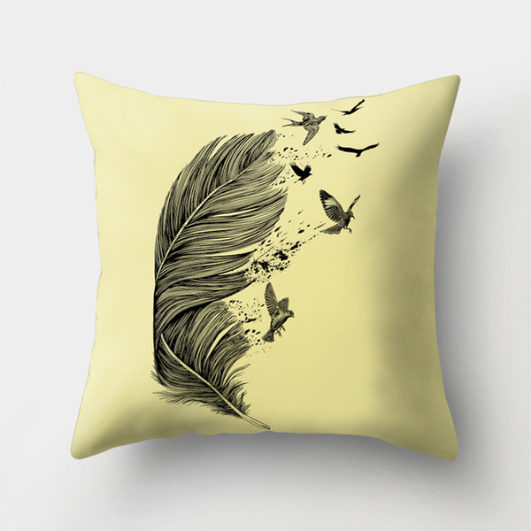 High quality Home Garden Textiles Decorative contracte Pillow sofa pillowcase with creative home office car feathers design Cushion