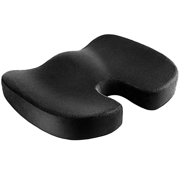 Coccyx Orthopedic Memory Foam Seat Cushion - Helps With Sciatica Back Pain - Perfect for Your Office Chair and Sitting on the Floor Gives Re