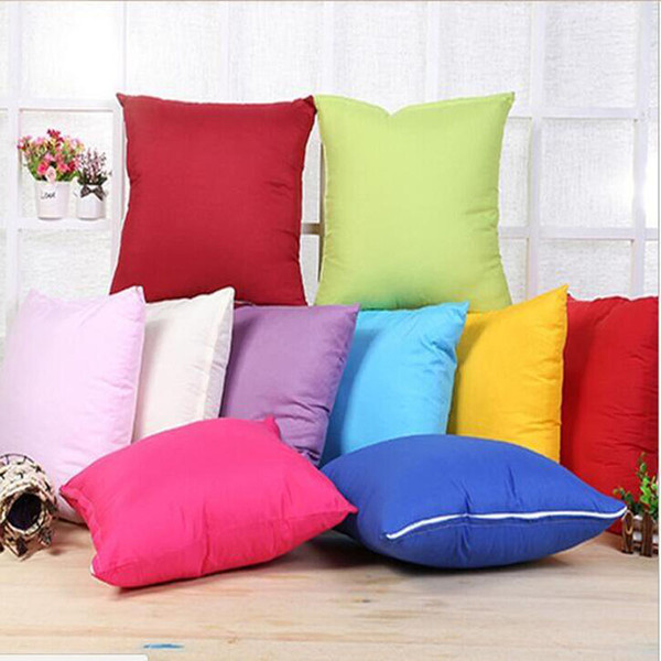 45 * 45CM Home Sofa Throw Pillowcase Pure Color Polyester White Pillow Cover Cushion Cover Decor Pillow Case Blank christmas Decor Gift