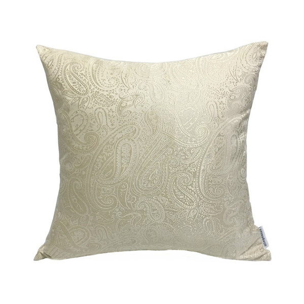 Luxurious Ivory Paisley Decorative Throw Pillow Case 45x45cm Jacquard Woven Floor Sofa Chair Home Bedding Polyester Soft Cushion Cover